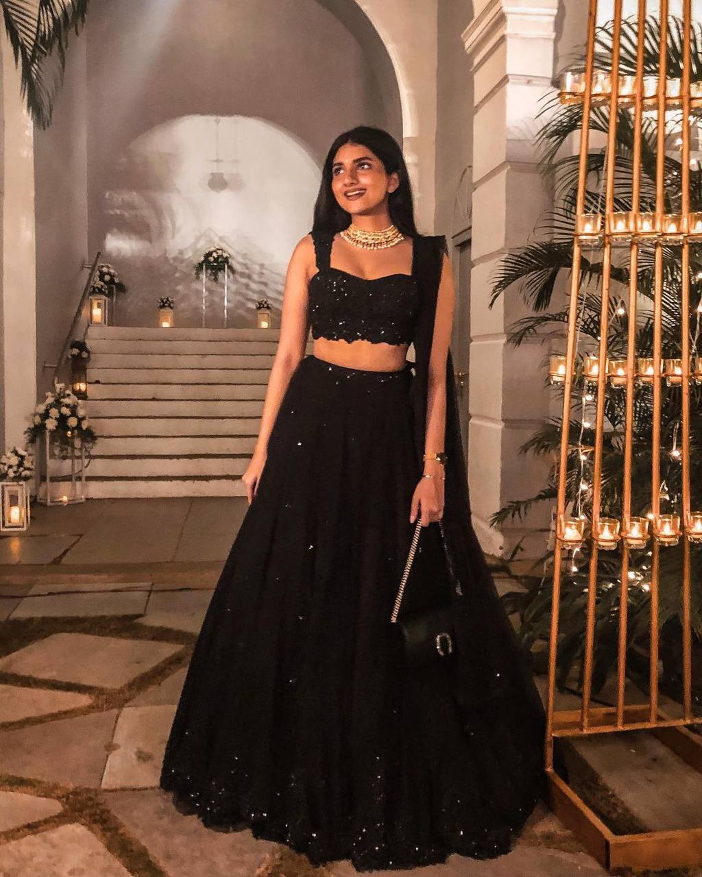 Black Sequin Embroidered Wedding Lehenga For Women | Black Lehenga For Women | Wedding Outfits For Women