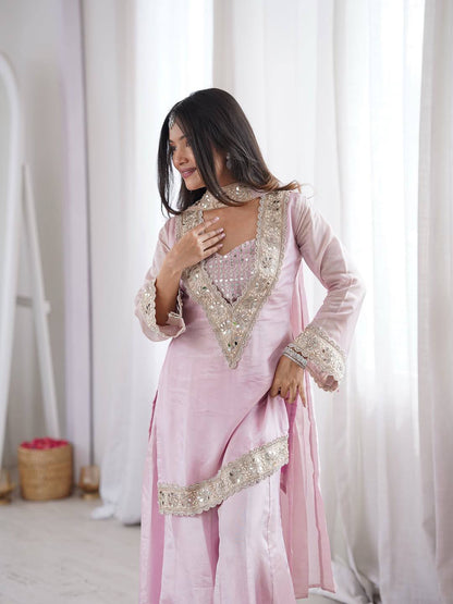 Elegant Pink Ethnic Ensemble