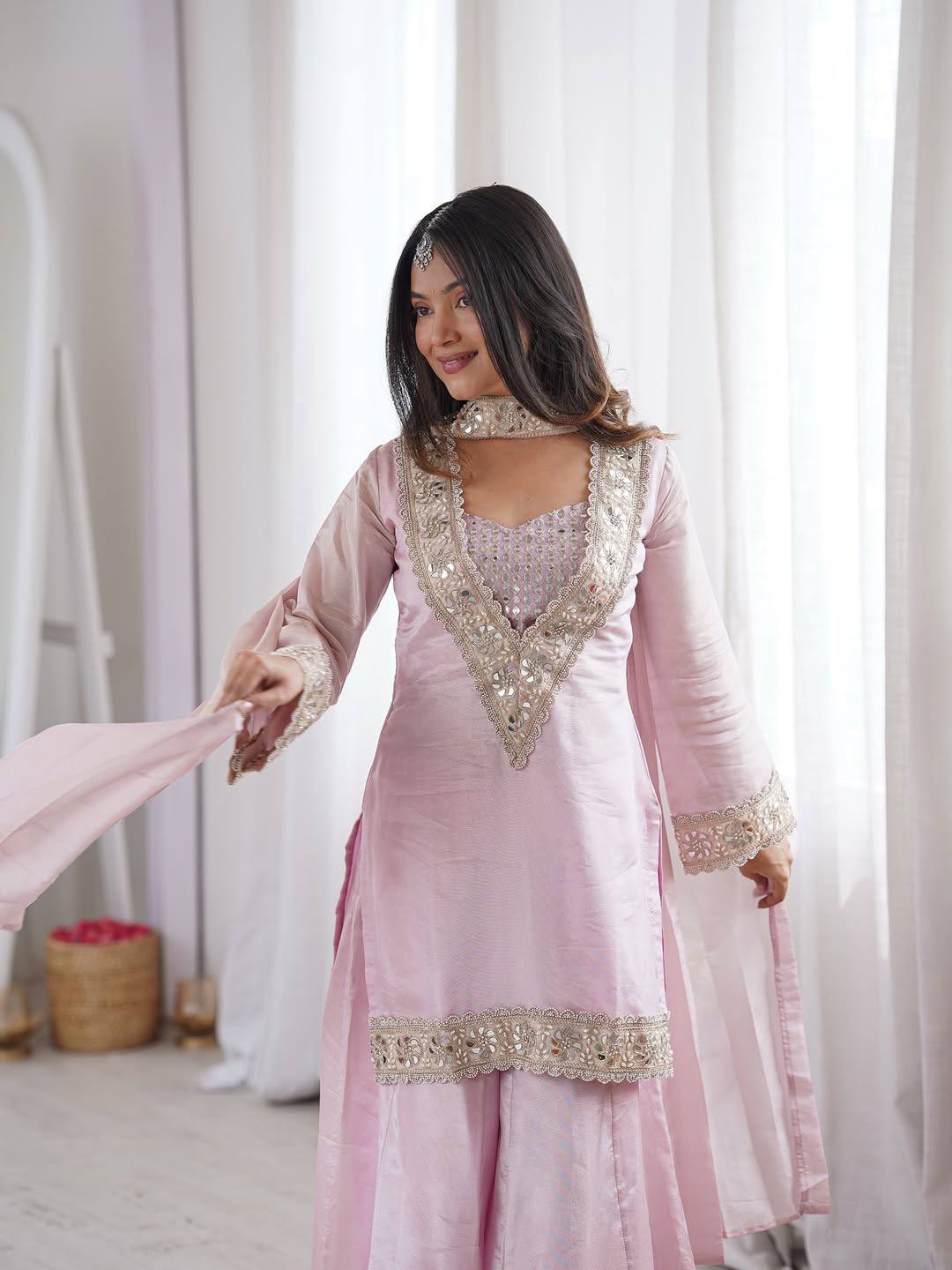 Elegant Pink Ethnic Ensemble