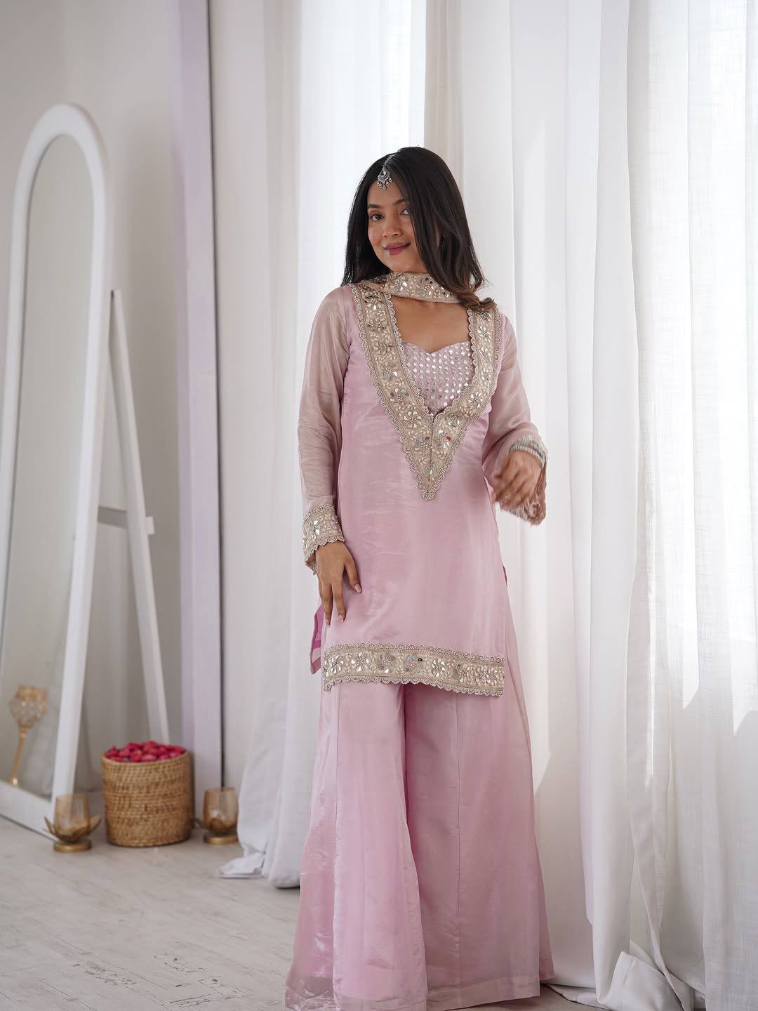 Elegant Pink Ethnic Ensemble