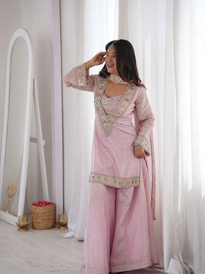 Elegant Pink Ethnic Ensemble