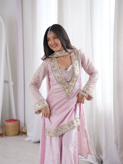 Elegant Pink Ethnic Ensemble