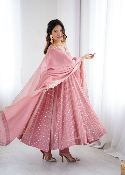 Elegant Dusty Pink Festive Suit for Party & Wedding