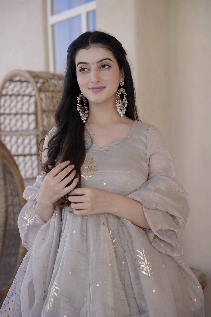 Premium Ivory Beige Ethnic Palazzo Suit with Designer Dupatta